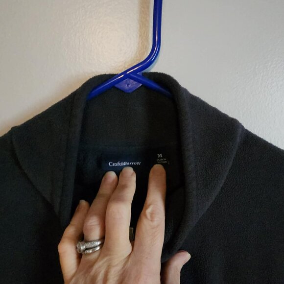 EUC Croft & Barrow Quarter Zip with pockets Navy - Picture 3 of 3